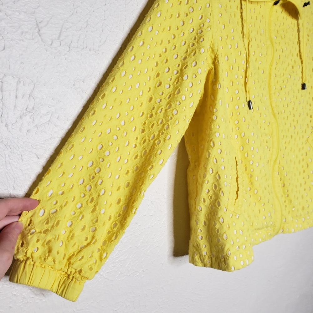 Ruby Rd. Yellow Holed Jacket With Pockets Zip Up … - image 2